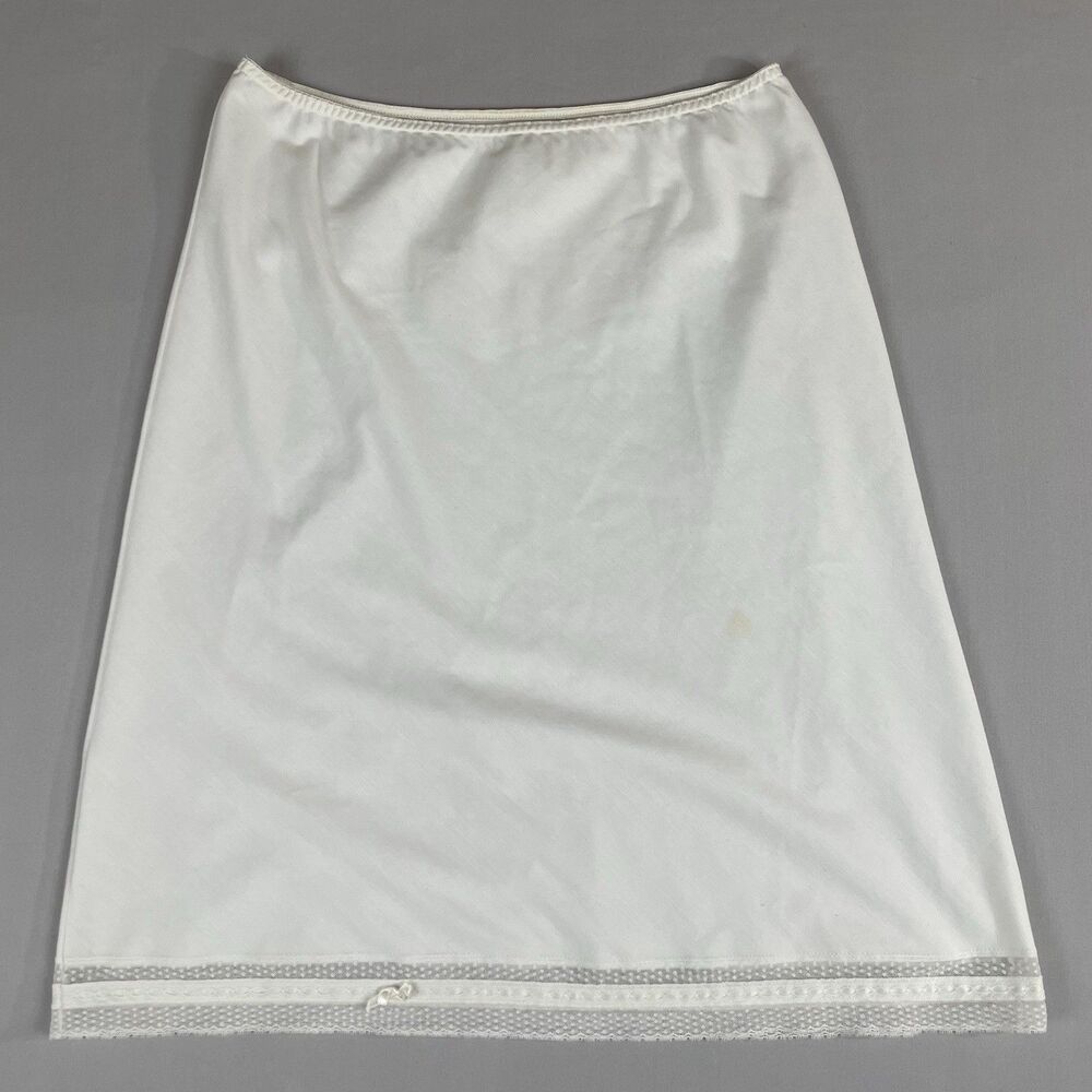 Barbizon Vintage 1960’s Half Slip Women’s Medium White Cotton Blend